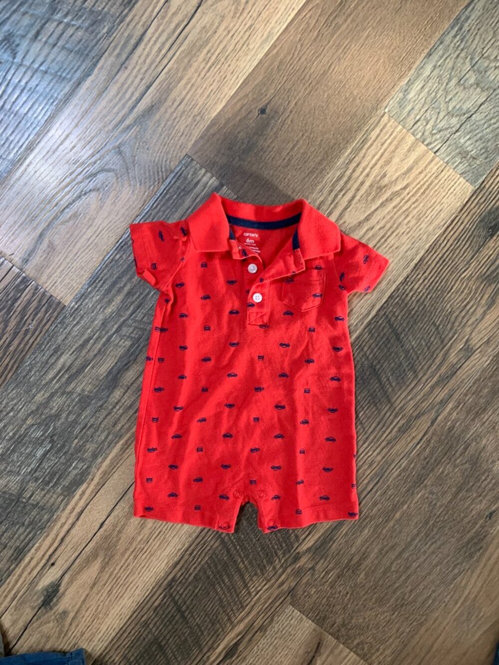 Boys size 6 months Carter's Blue Pants (2 pairs) and Red Shorts Jumper One-Piece - Picture 5 of 10